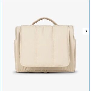 CALPAK Luka Hanging Toiletry Bag Oatmeal Puffer Travel Organizer TLH2301 NEW